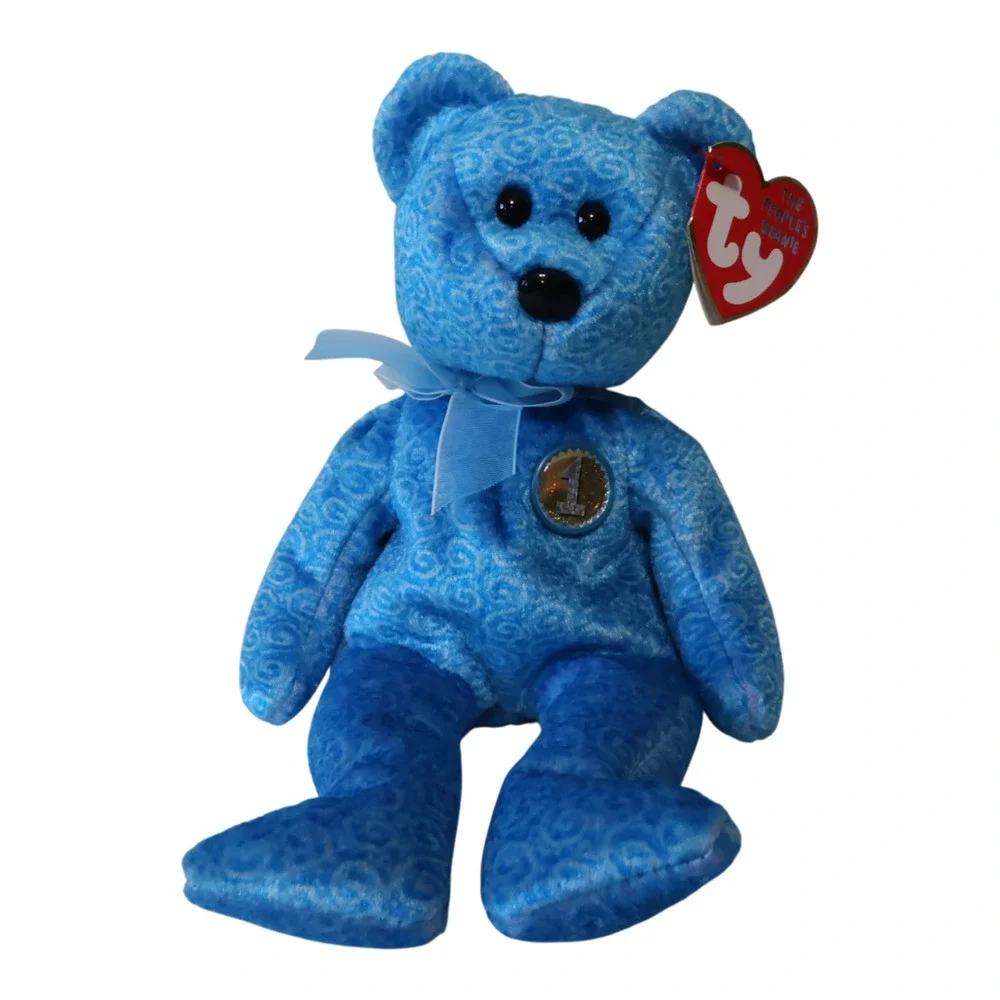 TY Beanie Baby Classy Turquoise Bear 2001 Retired Collectible Plush VTG MWMT - Picture 4 of 9